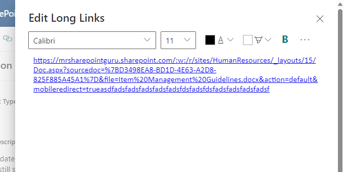 the web part will be able to handle a longer link