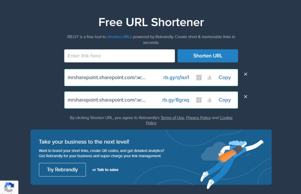 rb.gy is a free tol to shorten urls