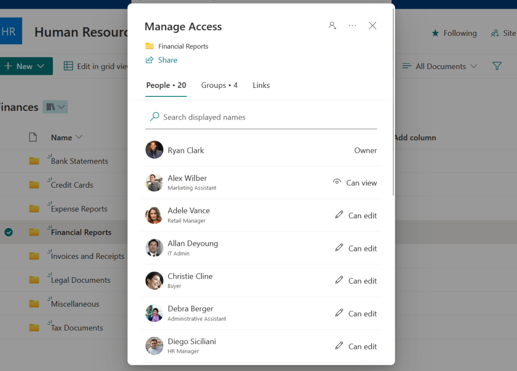 setting security settings at the folder level