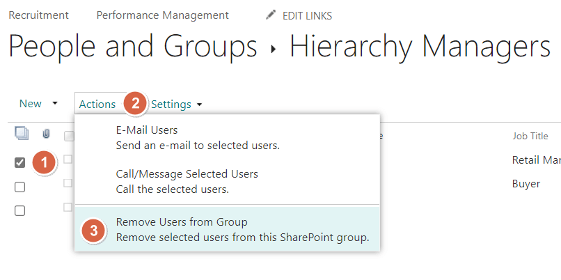 remove selected users from this sharepoint group