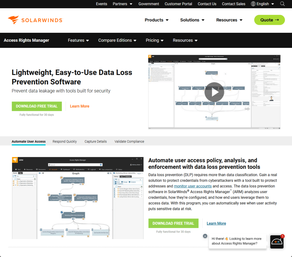 SolarWinds Lightweight, Easy-to-Use Data Loss Prevention Software