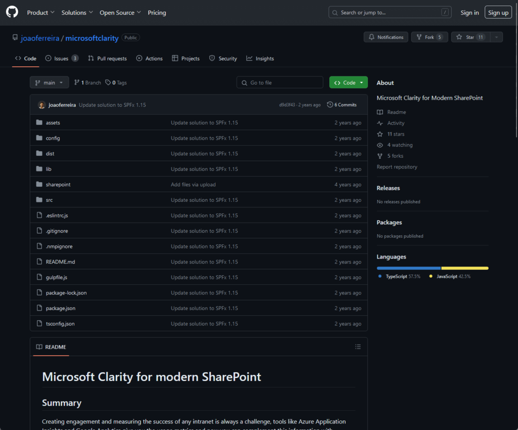joao ferreira’s clarity solution’s source code on github
