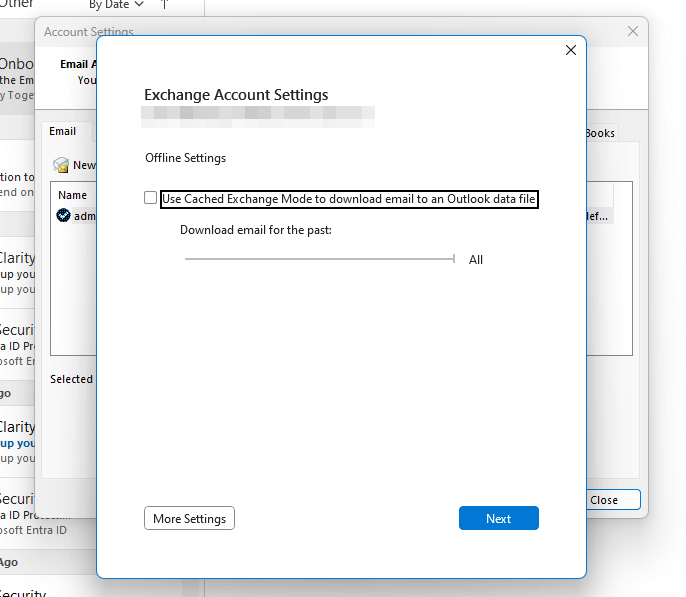 the account settings look different if it’s an exchange account