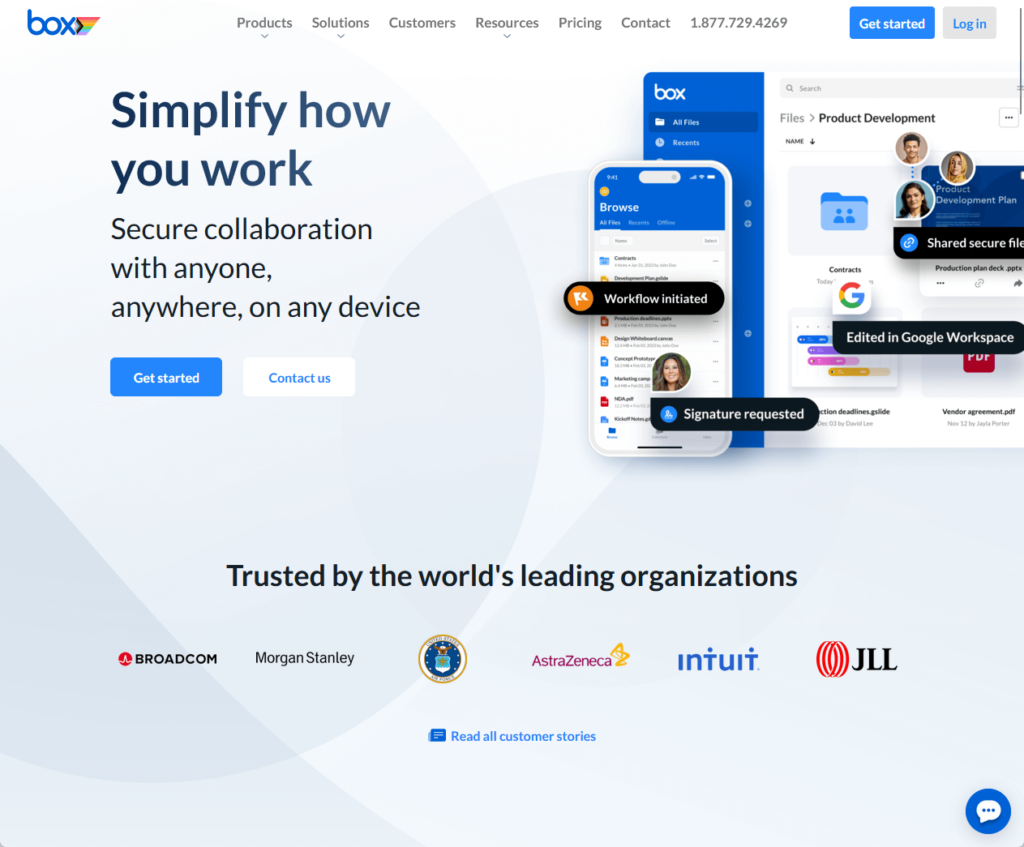 box home page
