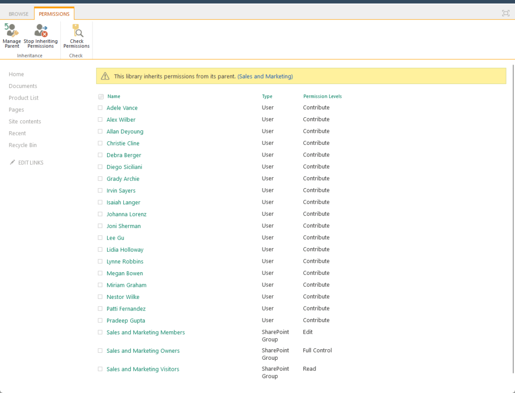 document library permissions