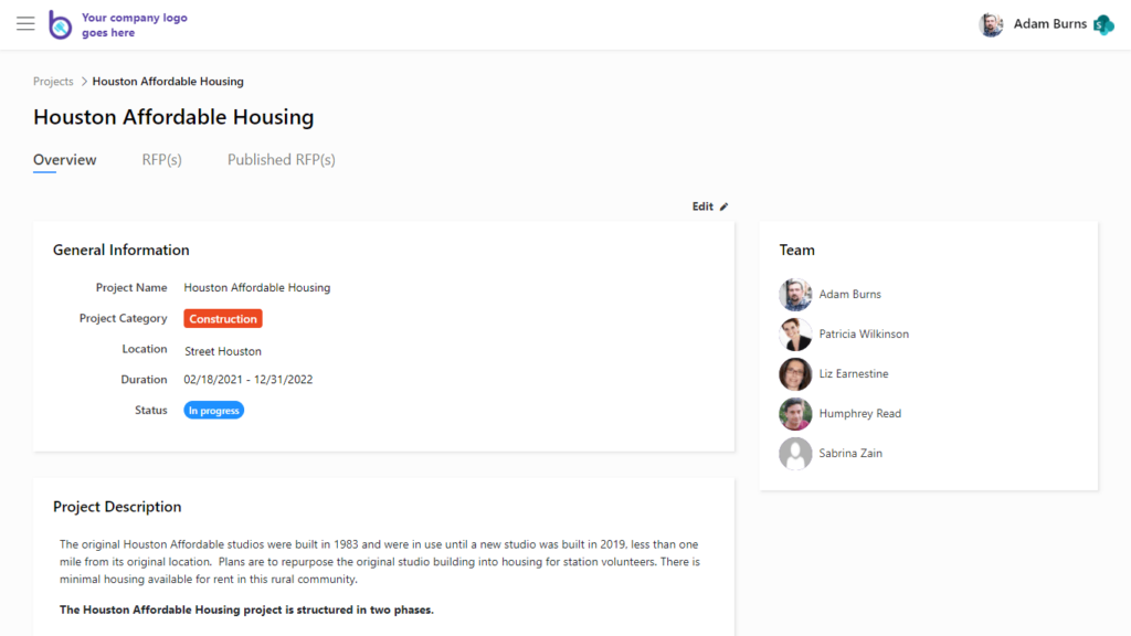 bid management system preview