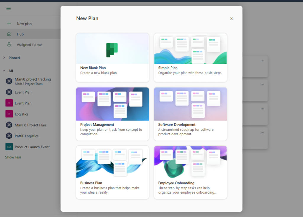 new plan templates in planner
