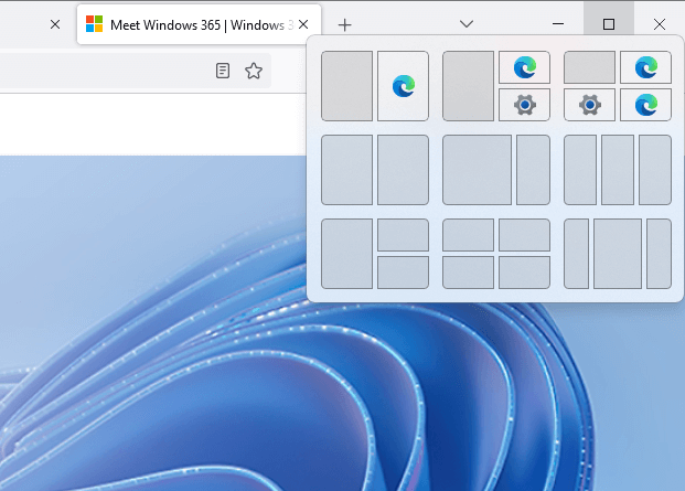 snap layouts in windows 11