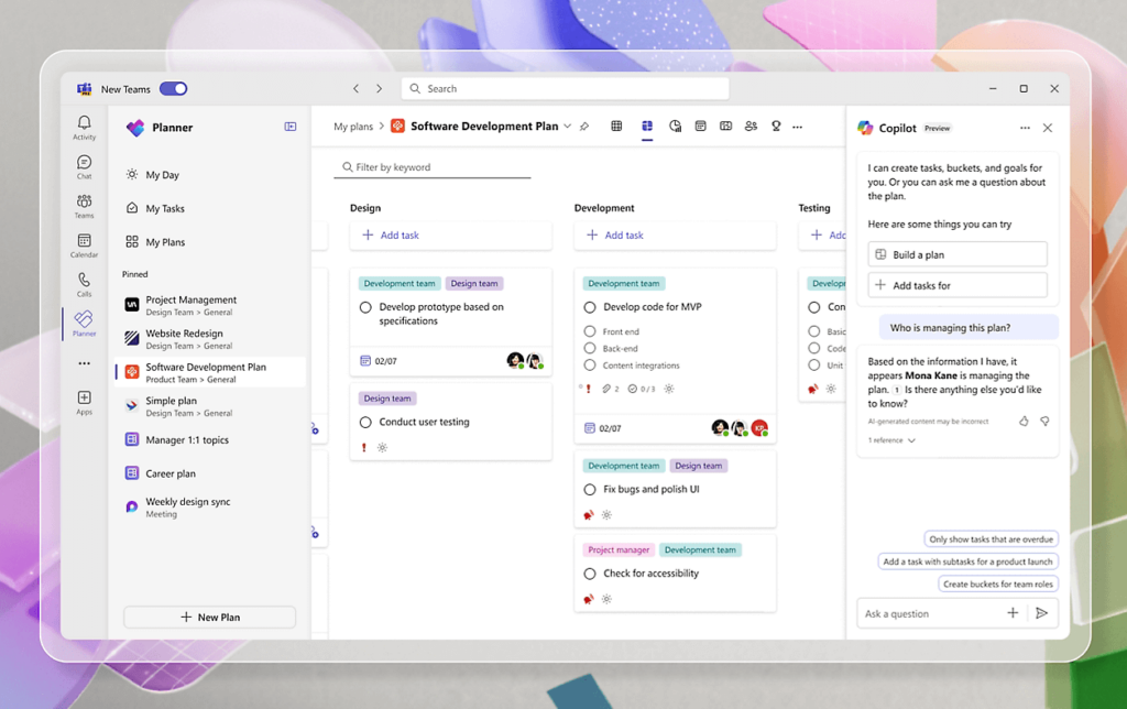 stay informed with copilot on planner