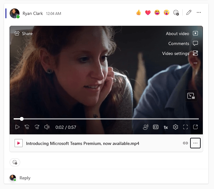 playing a video on teams directly