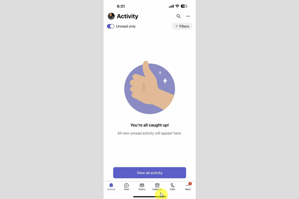 go to the calendar in teams mobile app