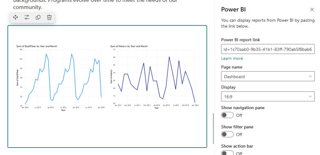 adding a power bi report into a sharepoint page