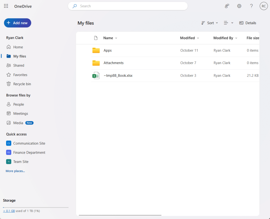 onedrive updated user inteface