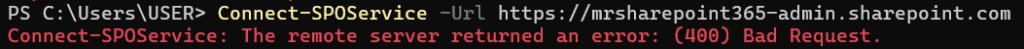 400 bad request error in powershell