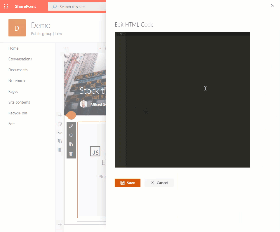 script editor in sharepoint