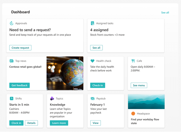 viva connections dashboard preview