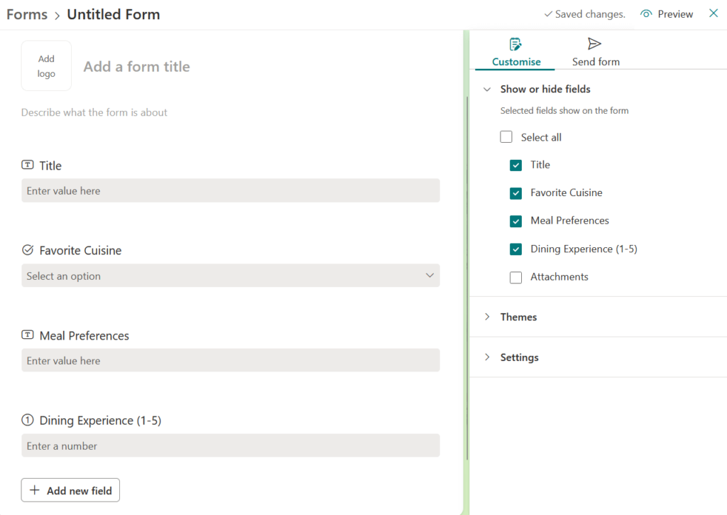 food survey form unedited