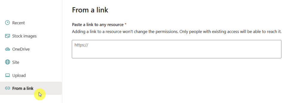 from a link screen in quick links
