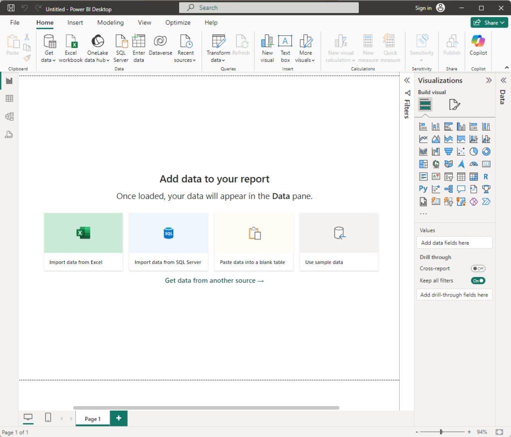 power bi blank report and not signed in