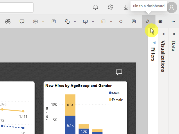 pin the entire report to the dashboard