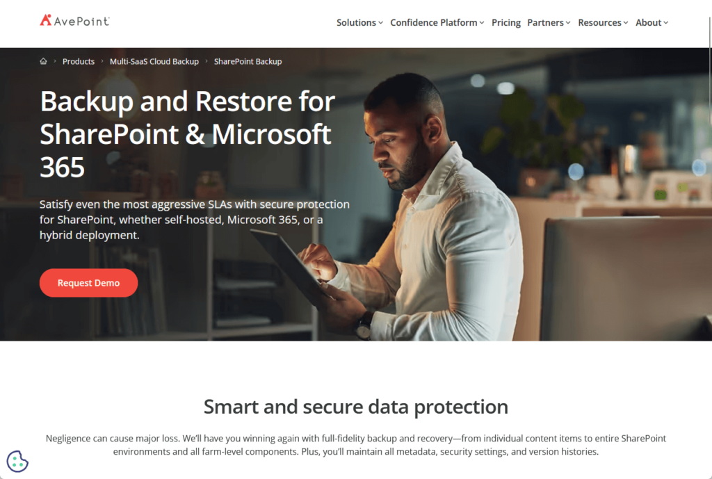 avepoint cloud backup for sharepoint landing