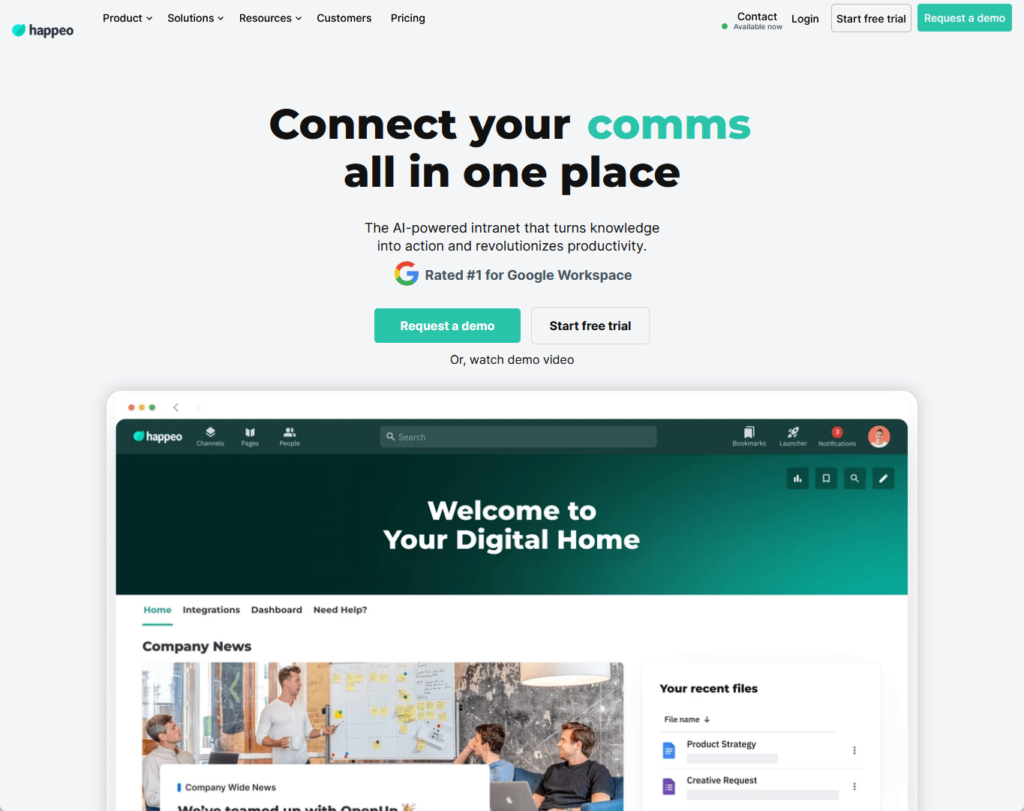 happeo home page