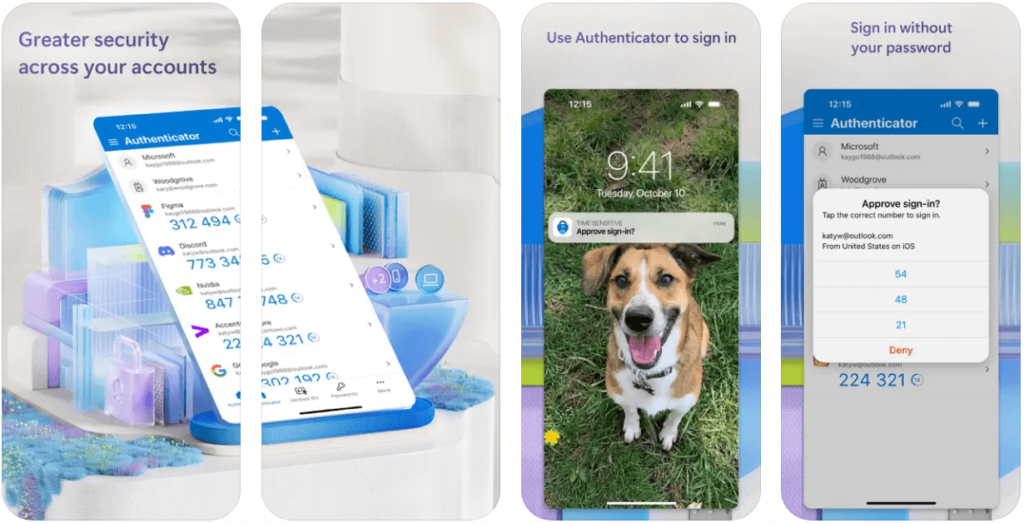 microsoft authenticator app screenshots for iphone