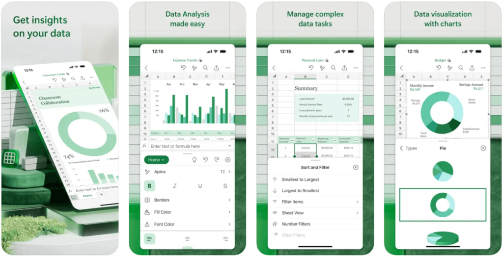 microsoft excel app screenshots for iphone