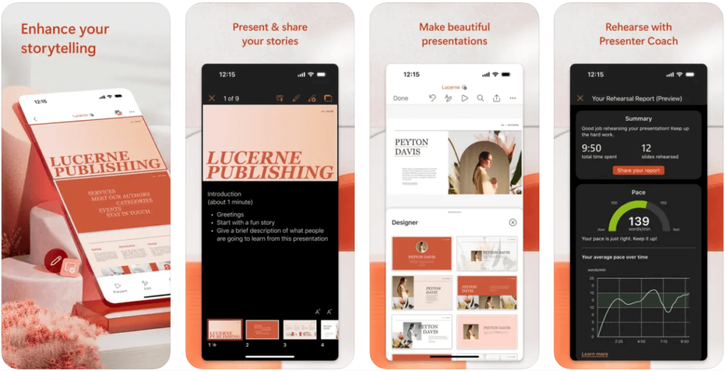microsoft powerpoint app screenshots for iphone