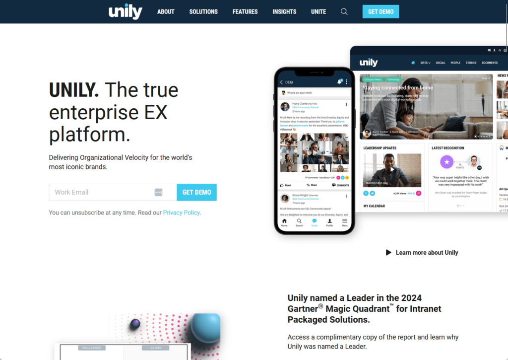 unily home page