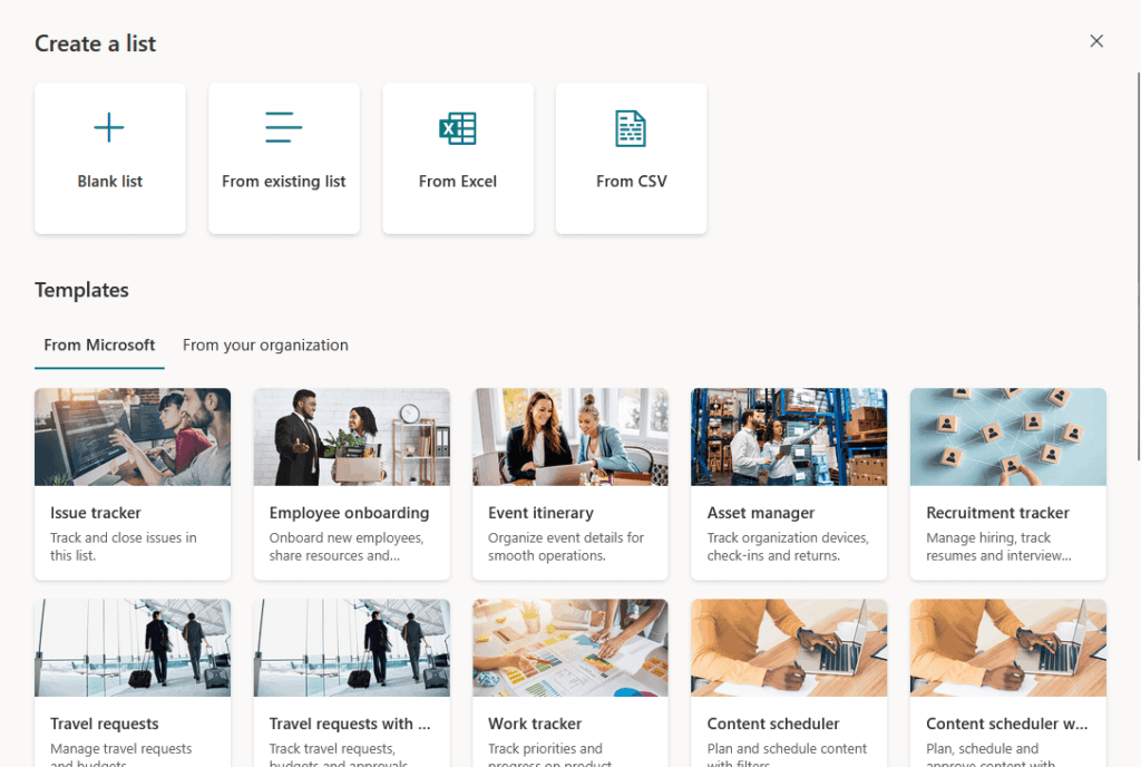 create a list window