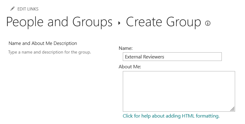 create external reviewers group