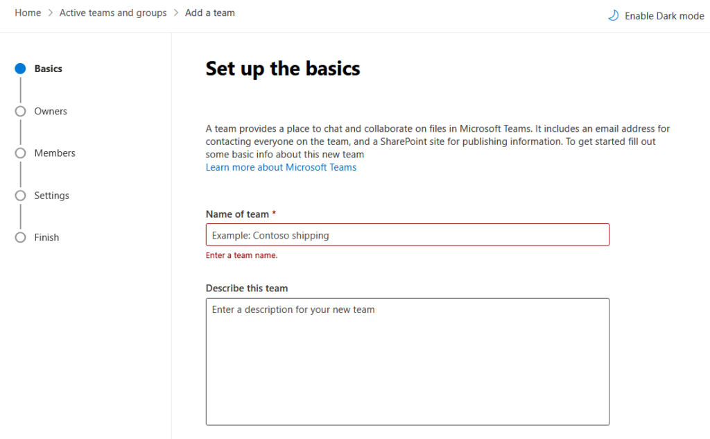 create microsoft 365 group in admin center