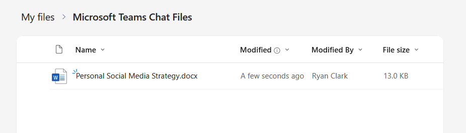 microsoft teams chat files in onedrive