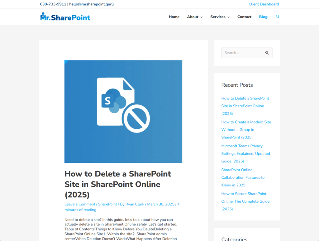 mrsharepoint blog screenshot