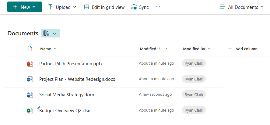 shared files appeared in the teams folder in documents