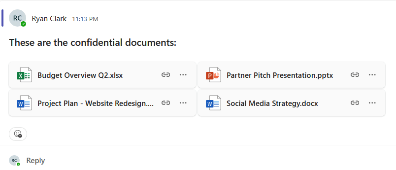shared files in the private channel