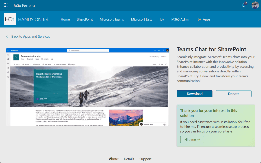 teams chat app by joao