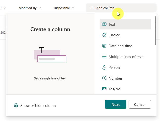 add column in a library