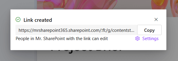 linked created for loop component