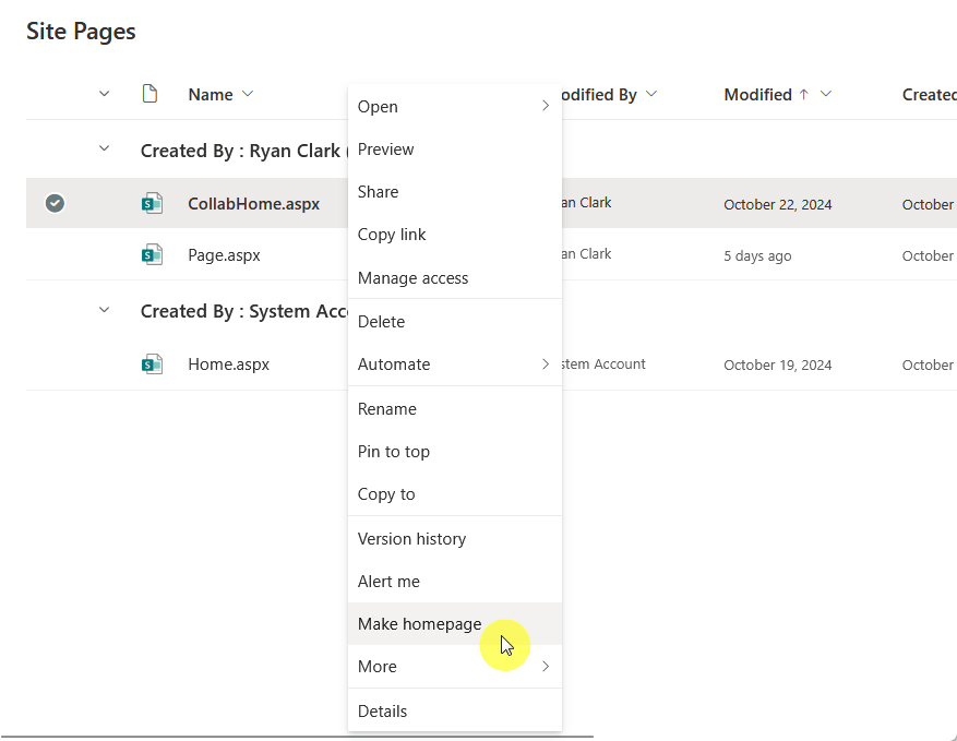 make homepage option