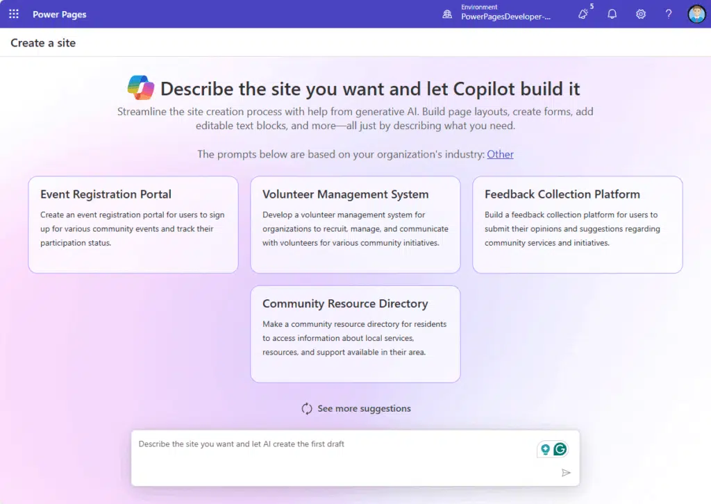 power pages app home