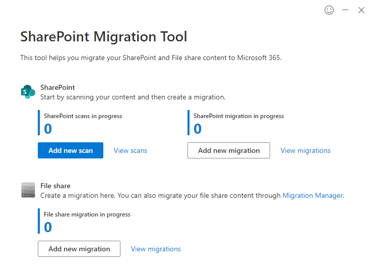 sharepoint migration tool app home