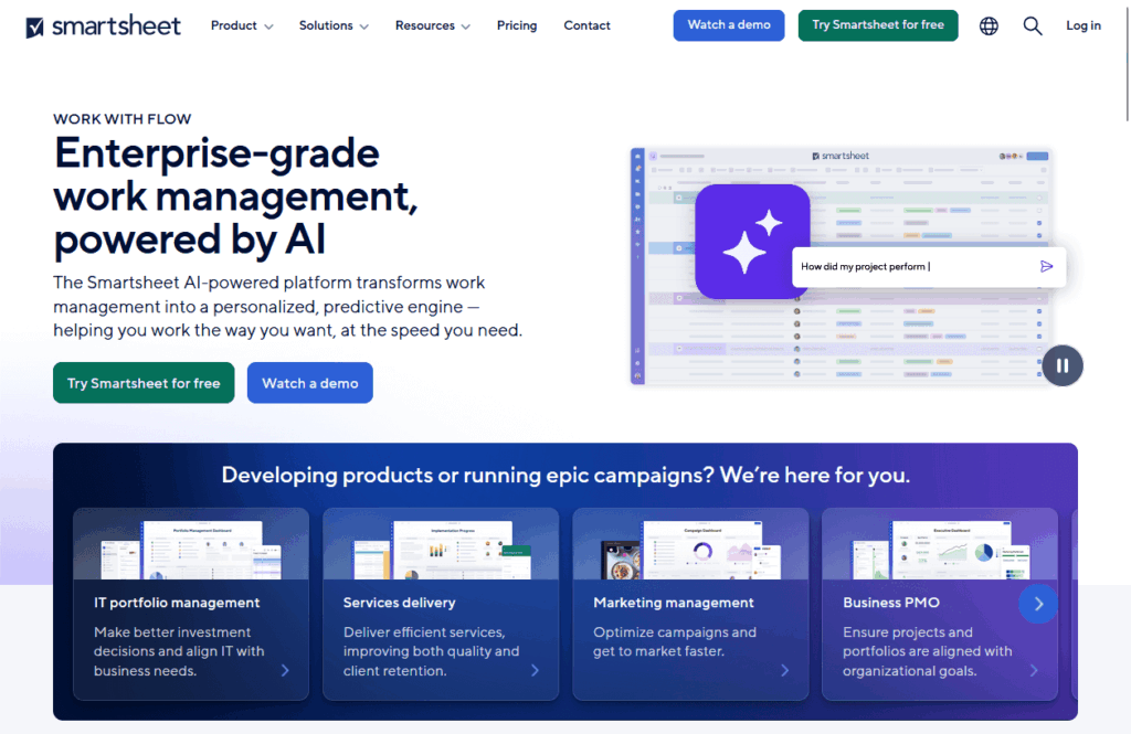 smartsheet home page