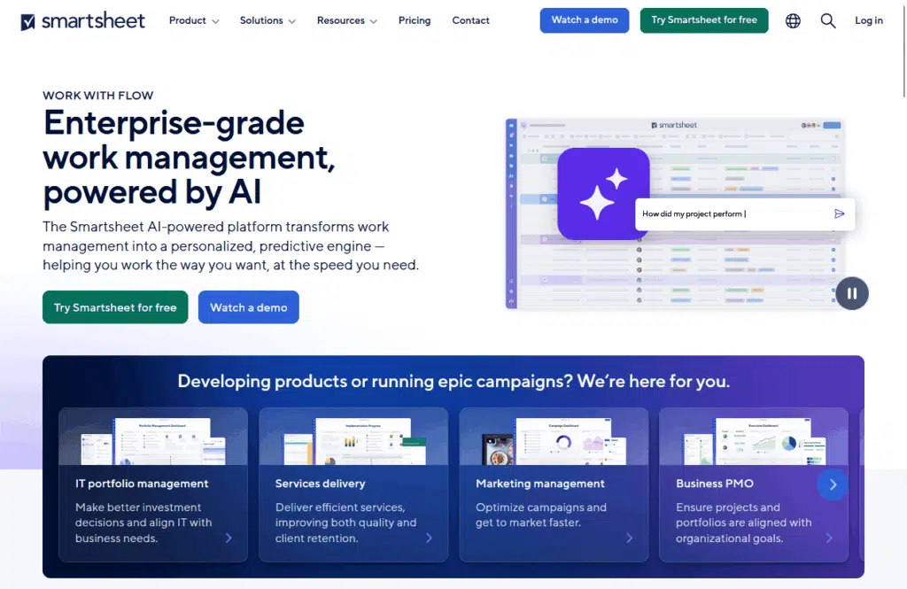 smartsheet home page