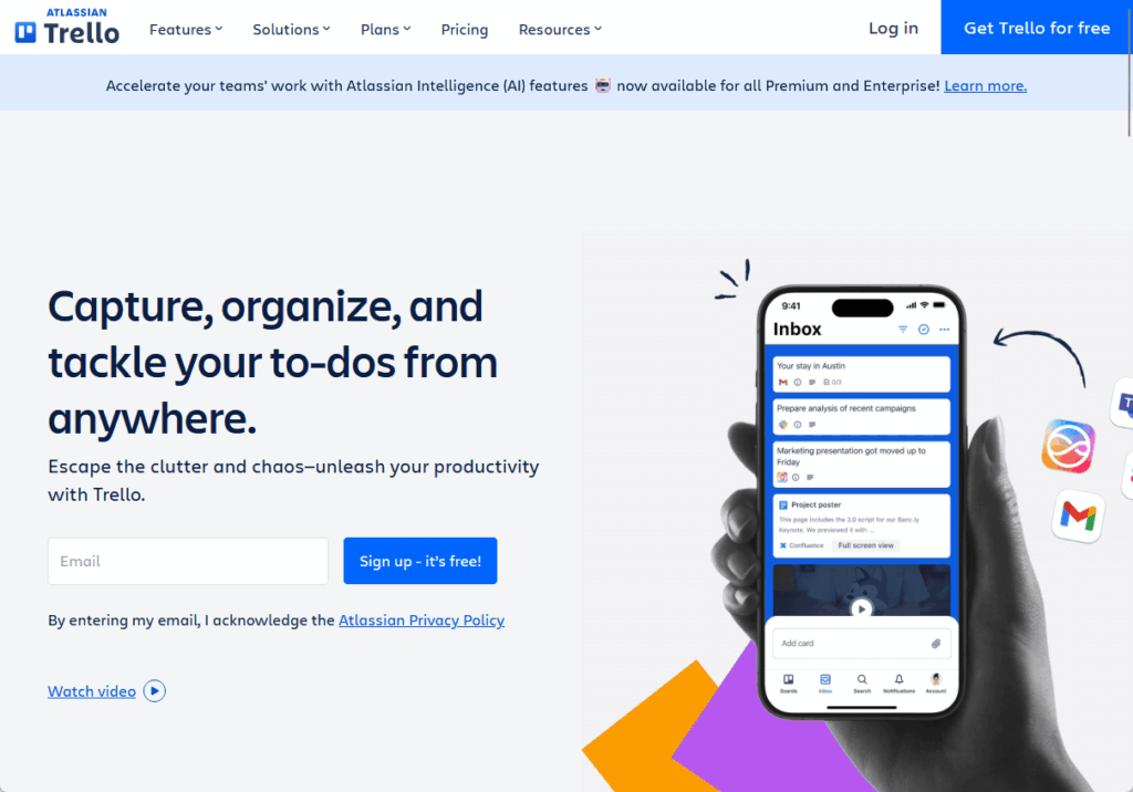 trello home page
