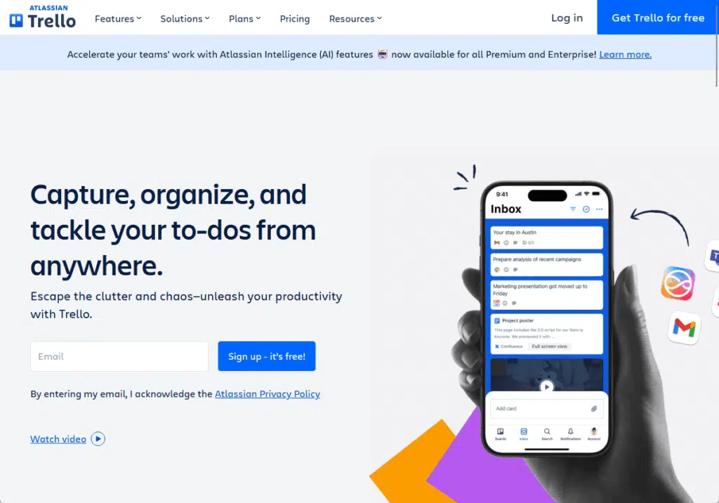 trello home page