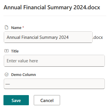 edit details document library