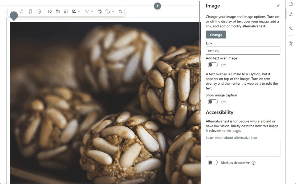 image web part and properties