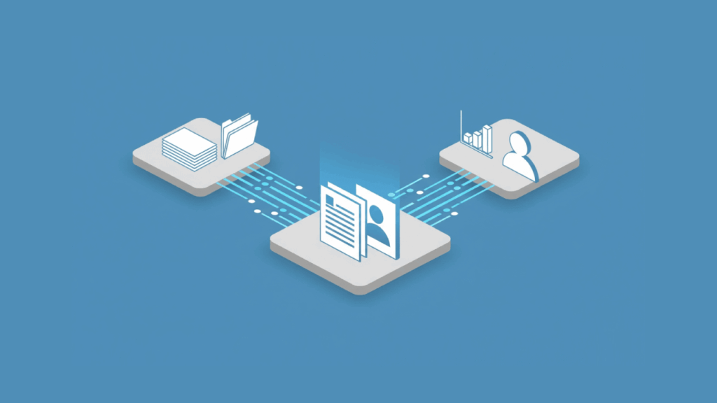 Isometric illustration of SharePoint and CRM integration